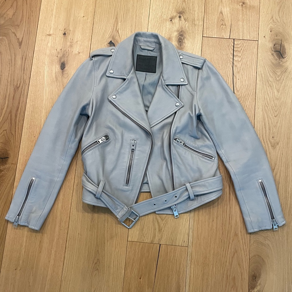 Grey All Saints Leather jacket